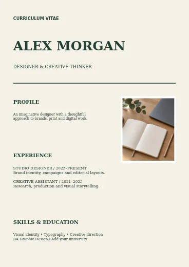 Documents & CVs finished design example