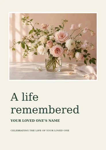 An editable order of service design with restrained type and a clear page layout