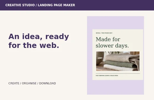 Landing page maker example
