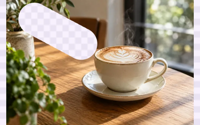 Background eraser example using a Studio photograph