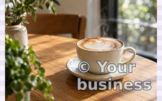 Watermark images example using a Studio photograph